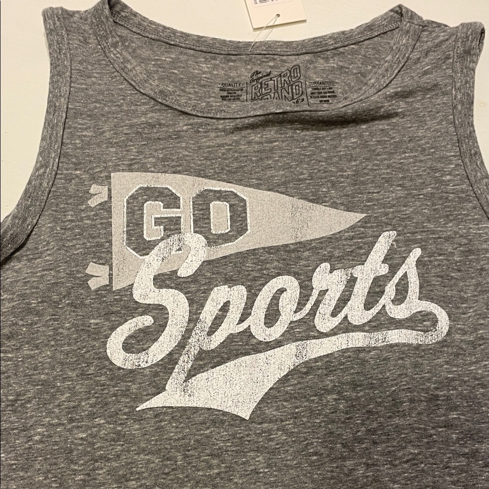 Woman’s fun grey tank , new from Evereve